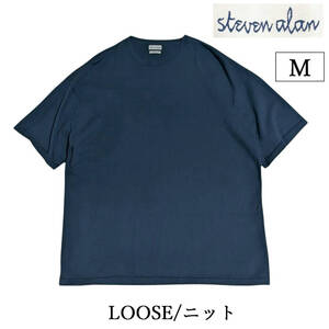 Steven Alan　SLOWCORE CREW NECK SHORT SLEEVE SWEATER-LOOSE/ニット　半袖　ネイビー　ブルー　メンズ　М　クルーネック