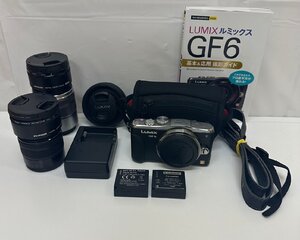 【DK5043】LUMIX GF6 DMC-GF6 Panasonic ルミックス レンズ付き 1:3.5-5.6/14-42 1:4.0-5.6/45-150 1:2.5/14 ミラーレス一眼 動作確認済