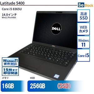 中古 ノートパソコン Dell デル 14インチ Latitude 5400 5400 Core i5 メモリ：16GB SSD搭載 6ヶ月保証