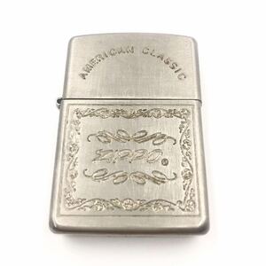 ZIPPO ジッポー　AMERICAN CLASSIC オイルライター　USA製 シルバー金具　火花確認済み