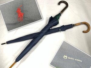 キングラム[05]紳士 メンズ 雨傘 長傘★2点おまとめ★POLO RALPH LAUREN[ラルフローレン]他 ネイビー×レッドポニー【送料無料】1004