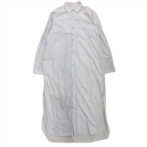 21aw ドリスヴァンノッテン DRIES VAN NOTEN CAYLEY BIS M.W.SHIRT ロング シャツ カットソー ワンピース ドレス M 青 ブルー メンズ