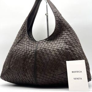 美品　大人気　BOTTEGA VENETA　ボッテガヴェネタ ホーボー　ワンショルダー　イントレチャート　レザー　茶　ブラウン　編み込み　革