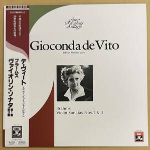 LP ジョコンダ・デ・ヴィート　ブラームス:ヴァイオリン・ソナタ第1番/第3番　GIOCONDA DE VITO