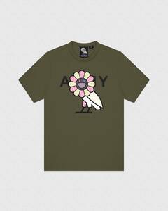 OVO X MURAKAMI SURPLUS FLOWER OWL TEE / MILITARY GREEN