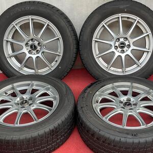 85%溝有。綺麗！CRS X CROSS SPEED クロススピードPREMIUM 17インチ×7J＋50 PCD100/5穴DUNLOP 225/55R17スタッドレス4本。プリウス、86他