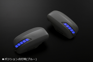 [流星Ver.] L175S/L185S ムーヴ カスタム LEDウインカーミラー [未塗装/青光] カバー交換 フット付 MOVE ムーブ 流れる ウィンカー ミラー