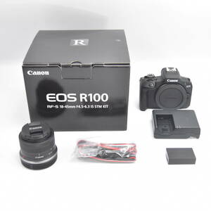 #B2086 Canon ミラーレス一眼カメラ EOS R100 標準ズームレンズキット(RF-S18-45) ブラック