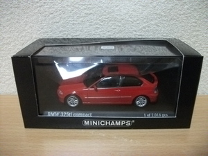 ◇【発送は土日のみ】ミニチャンプス　1/43　BMW　325ti　Compact　2000　red◇