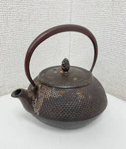 【南部鉄器 急須 】鉄器 鉄瓶 急須 茶道具/茶器 南部鉄瓶 アラレ模様 あられ 湯沸かし/A611-254