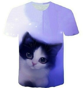 【同梱1300円/新品/送料無料/国内発送】３D　デザイン　Tシャツ　L　大きな子猫