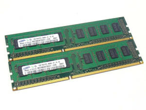 T3M23●【動作確認品】2枚組 Samsung DDR3 1GB×2枚 PC3-8500U デスクトップ用 メモリ 合計2GB 【メール便対応】