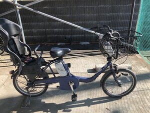 J8　中古電動アシスト自転車 1円売切り！パナソニック ギュット 二人乗り 青 配送エリア内は送料3800円でお届けします