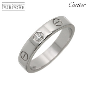 カルティエ Cartier ミニラブ #50 リング ダイヤ 1P K18 WG ホワイトゴールド 750 指輪 Mini Love Ring 90259108