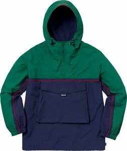 新品 未使用 国内正規品 ◆ Supreme Split Anorak Green/Navy サイズL グリーン／ネイビー◆ 18ss Week15 代官山店舗購入商品