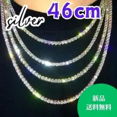 A77　ネックレス　46cm　テニスチェーン　ジルコニア　ユニセックス　5mm