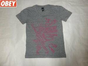Made in USA オベイOBEY ギターリストプリントTシャツUS XS Gray