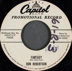 米7" Don Robertson Fantasy / Rockaway F3625 Capitol Records /00080