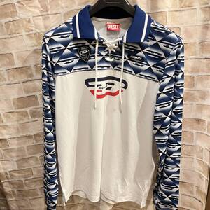 ★新品未使用/DIESEL/価格30800円★ダグ付 DIESEL メンズ Sports DSL オーバルディービックロゴ 襟付き ロングシャツウェア L