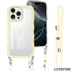 iPhone16 Pro Max 用 ケース クリア 薄型 シリコン TPU バンパー スマホケース イエロー 2959