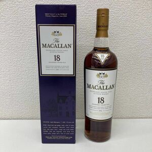 5145 MACALLAN マッカラン 18年 シングルモルト スコッチウイスキー 700ml 43％ 未開栓 重さ約1.3kg