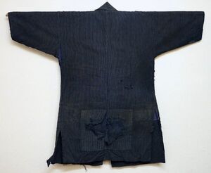 1073B2◆野良着◆縞◆ボロ◆襤褸◆木綿古布◆antique kimono◆BORO◆アンティーク◆