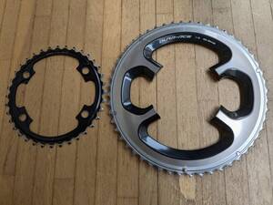 【送料無料】 美品 軽量140g デュラエース FC-9000 セミコンパクト チェーンリング52-36 DURA ACE 9000