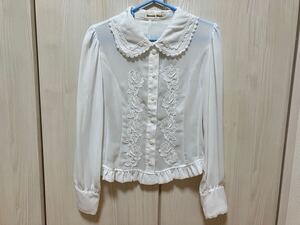 使用5回のみ!! イノセントワールド ツインローズブラウス ホワイト Mサイズ Innocent world Twin Rose Blouse 白 ロリータ ロリィタ 2018