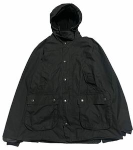 美品 ブルガリア製 Barbour HOODED BEDALE SL 2LAYER バブアー フーデッド ビデイル マウンテンパーカー ワックスコーティング 黒 38