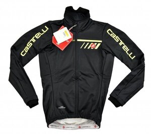 送料無料1★OUTLET★Castelli★カステリ Velocissimo2 ジャケット size:S ライトブラック/イエローフルオ