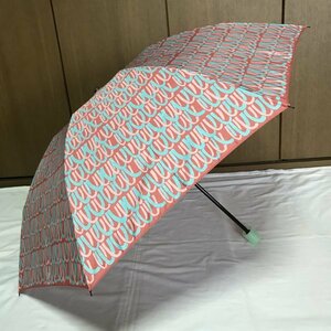 《新品・難有り》cocca・コッカ／雨傘・雨用折傘・折りたたみ傘【なみなみ柄・くすんだ赤系】