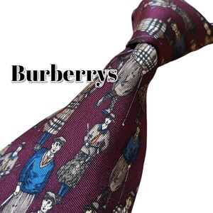 ★Burberrys★　バーバリーズ　ダークレッド系　ゴルファー柄　イタリア製