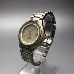 C929　エルジン ELGIN　DIAMONDS　ソーラー ゴールド　腕時計