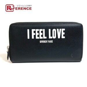 GIVENCHY ジバンシィ I FEEL LOVE オーガナイザー ラウンドファスナー 長財布 レザー ブラック メンズ【中古】