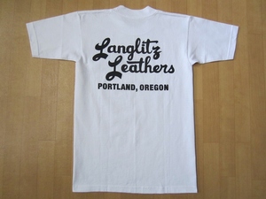 USA製 本店限定 LANGLITZ LEATHERS PORTLAND OREGON バイカー ロゴ TシャツSラングリッツレザー バイク ハーレーダビッドソン ポートランド