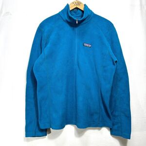 ■ 女性用 2015年製 patagonia パタゴニア ワンポイントロゴ ハーフジップ フリース プルオーバー ジャケット 古着 サイズL アウトドア ■