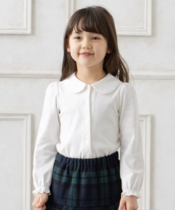 any FAM KIDS◆新品 長袖 丸襟ブラウス ホワイト系 オンワード樫山◆size120