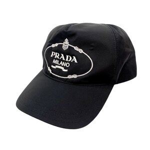 未使用 プラダ PRADA メンズ キャップ 帽子　黒　ブラック M　