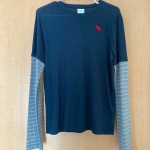 美品　アバクロ　長袖Tシャツ ボーイズサイズXL ネイビー