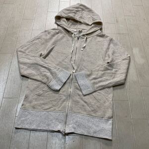 4041☆ UNITED ARROWS GREEN LABEL RELAXING トップス ニットパーカー フルジップ レディース38 ベージュ ラメ