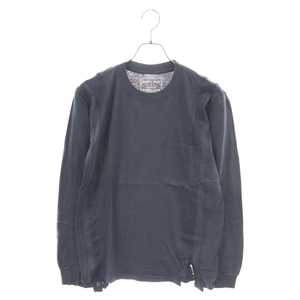 Needles ニードルス ND Rebild 7Cuts Solid L/S 再構築 ソリッド カットソー 長袖Tシャツ ネイビー