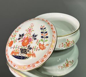 Meissen マイセン/※1級品 上級ライン 柿右衛門写 金彩御所車花紋 蓋物