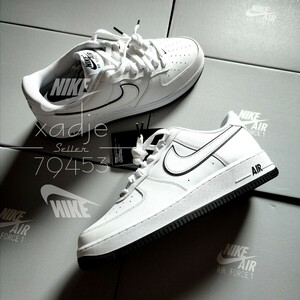 新品 正規品 NIKE ナイキ AIR FORCE1 LOW エアフォース1 ロー 07 白 ホワイト 黒 ブラック 28.5cm US10.5 デュブレ 箱付き