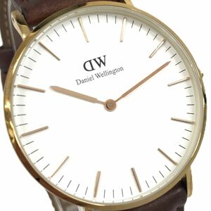 超美品 Daniel Wellington ダニエルウェリントン DW Classic クラシック 腕時計 DW00100035 クオーツ アナログ ラウンド 電池交換済 動作OK