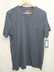 ◇ ◎ ●美品● TOMMY HILFIGER タグ付き Vネック 半袖 Tシャツ カットソー サイズM ネイビー メンズ P