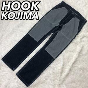 HOOK KOJIMA コジマ デニムパンツ ジーンズ Gパン ズボン ダブルニー ペインター ヒッコリー W34 ビッグシルエット オーバーサイズ