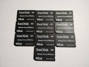 10枚セット　8GB　SanDisk　メモリースティックプロデュオ　フォーマット済み　MEMORY STICK PRO DUO　MSPD メモリーカード