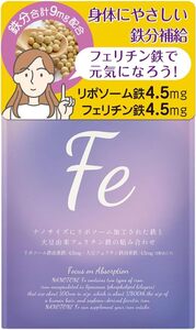 NANOTONE Fe（ナノトーンFe）鉄9ｍｇ フェリチン鉄 ナノリポソーム鉄 90粒 30日分 1袋