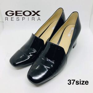 【美品】GEOX ジェオックス ローファー クロ エナメル 37（23.5㎝）