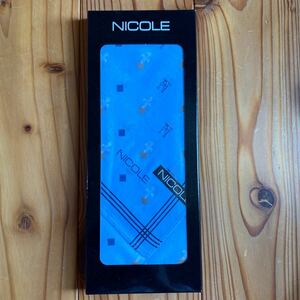 新品未使用　箱入り　ハンカチ　ブルー系　NICOLE